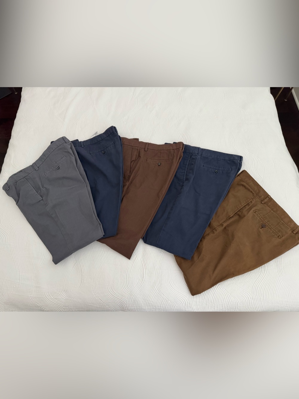 Banana Republic Men's Chinos in Navy, Brown, Gray and Daniel Cremiux Brown Pants